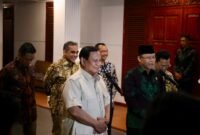 Presiden terpilih periode 2024-2029 Prabowo Subianto bersama Plt Ketua Umum PPP Muhamad Mardiono di kediaman Prabowo, Jalan Kertanegara, Jakarta, Kamis (15/8/2024). (Dok. Tim Media Prabowo Subianto)
